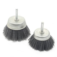 3 Inch 120 Grit Cup Shaped Abrasive Nylon Wire Polish Brush  with 6mm Shank