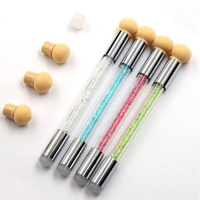 Dual-ended Gradient Stamper Nail Brush Sponge Head Acrylic  Handle Brush Blooming UV Gel Pen