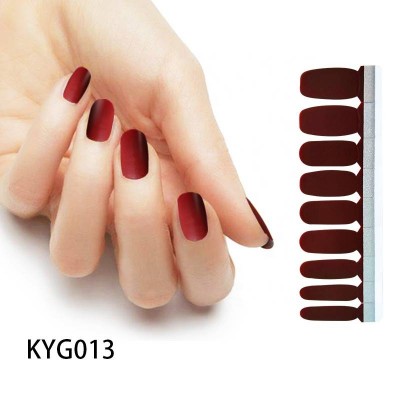 Hot Selling Kkl Series 100% Real Nail Polish Nail Art Wrap Full Adhesive Gradient Matte Nail Sticker Strips For Wholesale