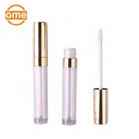 6ml gold liquid lipstick concealer container plastic lipgloss tube with brush applicator