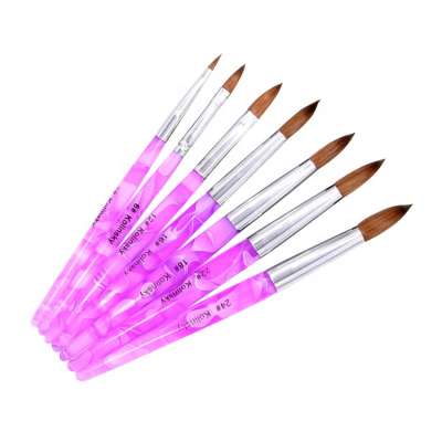 Professional custom logo kolinsky germany nail art brush private label high quality pure kolinsky acrylic nail brush